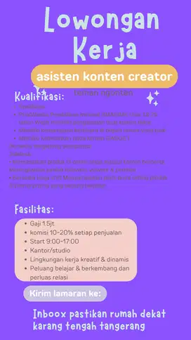 lowongan kerja konten creator