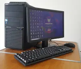 PC + Monitor + Keyboard + Mouse Lengkap Siap Pakai