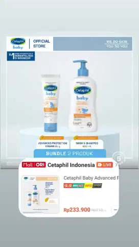 Cetaphil Baby Protect Cream 85g + Baby Wash & Shampoo Calendula 400ml