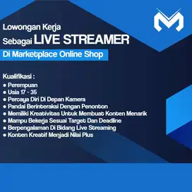 LOWONGAN LIVESTREAMER KREATIF UNTUK WANITA DI ONLINE SHOP!