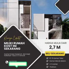 Jual Rumah Kost Ciputat di Fisip UIN 10 Kamar Tidur Strategis