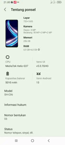 Sharp Aquos V7 Plus Ram 6+6Gb Rom 256gb