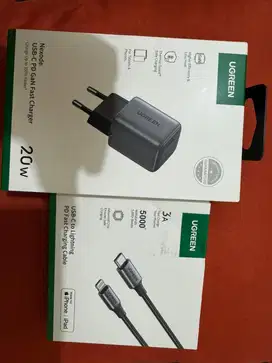 Jual charger iphone 11 12 13 14 ugreen - kepala & kabel lightning