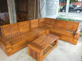 kursi tamu bahan kayu tua