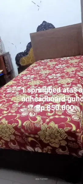 1 kasur springbed atas aja guhdo.bekas dah lapis kain baru bogor