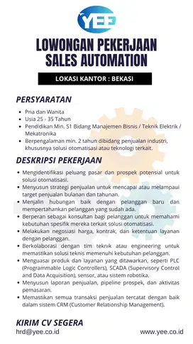 LOWONGAN PEKERJAAN SALES AUTOMATION