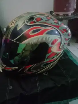 Helm WTC ori + Kaca Pelangi ori bawaan