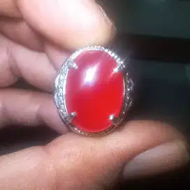 Cincin batu akik yaman ahmer/ merah