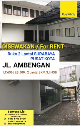 Disewakan Ruko Jl. Ambengan - Kec.Genteng Surabaya Pusat -Parkir LUAS