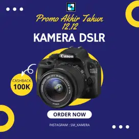 PROMO 12.12! CANON EOS 100D KISS X7 KIT 18-55MM KAMERA DSLR SERI MUDA