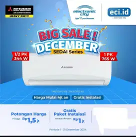 Promo cicilan MITSUBISHI AC 1/2 PK STANDARD WHITE
SRK05CXP2-W3/WH