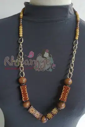 Kalung fashion/ kalung panjang/ kalung murah/ kalung motif kayu/ etnik