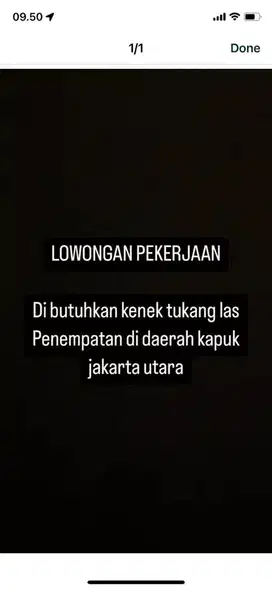 Dibutuhkan kenek las berpengalaman untuk penempatan di kapuk