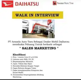 Lowongan kerja marketing daihatsu