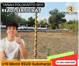 kapling Polokarto 104 meter ±1 Menit Jalan lingkar selatan Sukoharjo