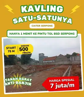 Tanah Kavling Siap Bangun Ciater Serpong BSD