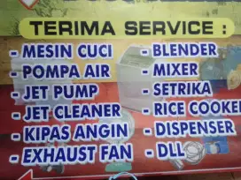 Service kulkas, mesin cuci, pompa air, dll