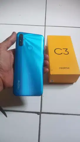 Realme c3 blue fullset mesin segel