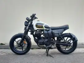 Custom byson Scrambler siap pakai mulus caferacer japstyle bison putih