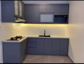 Custom kitchen set, lemari & backdrop tv