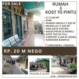 Invest seumur hidup LT 2.234 mtr, kontrakan 70 pintu cirendeu tangsel