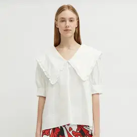 Shopatvelvet x Alice Short Sleeve Blouse White (preloved)