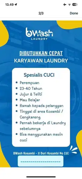 Karyawati Laundry (Gosok dan Cuci)