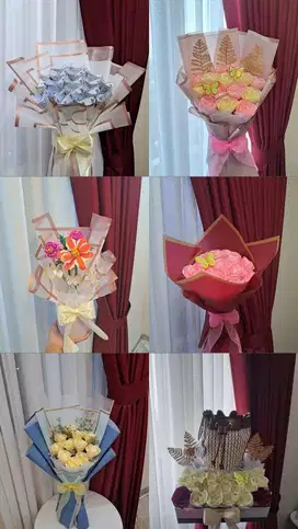 Bouquet bunga satin