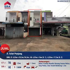 Dijual ruko Jl. Selat Panjang - lokasi berkembang dan ramai