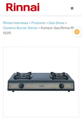 Jual Kompor Gas Dua Tungku Rinnai RI-522S | bisa nego