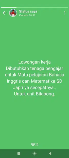 Tenaga Pengajar Mapel SD untuk Bimbel AHE