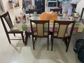 Meja Makan Kayu Jati 6 seat