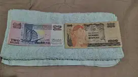 Uang 1000 Sudirman dan 2 Dollar Singapore