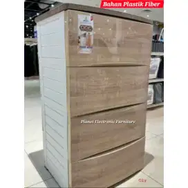 Lemari Plastik Fiber 4laci Drawer 4laci lemari anti rayap Tahan banjir