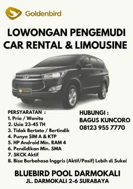 LOWONGAN PENGEMUDI RENTAL SURABAYA