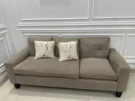 Sofa 3 Seater Abu-Abu