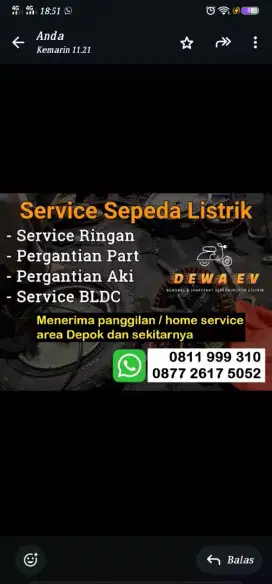 BENGKEL SEPEDA DAN MOTOR LISTRIK