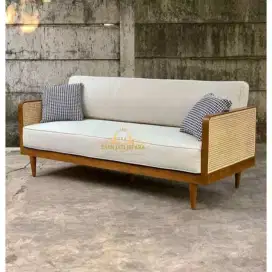 Sofa kayu jati rattan minimalis