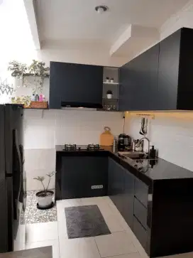 kitchen set hitam black modern minimalis