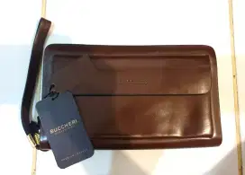 DIJUAL DOMPET KULIT UNISEX BUCCHERI (ORI) WARNA DARK BROWN (BARU)