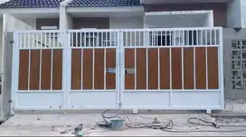 pagar rumah lipat dan geser bahan grc dan plat kokoh