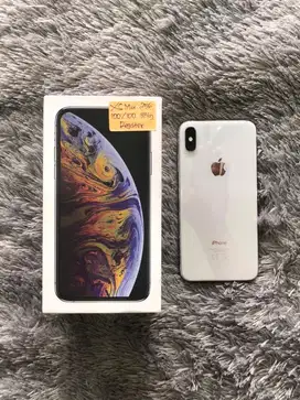 IPhone XS Max 256GB Silver mulus Fullset BH 100% Sinyal Permanent