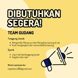 Lowongan Pekerjaan Team Gudang