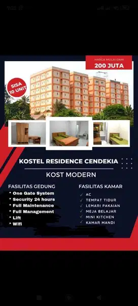 Dijual Unit Kost Eksklusif Cocok Investasi di Ciputat