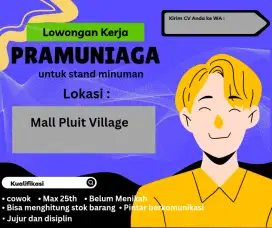 Pramuniaga  untuk outlet minuman