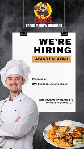 Asisten Koki atau Koki Pembantu ( Dibutuhkan Segera)