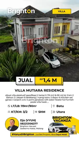 Villa View Gunung  turun harga dijual di Indragiri Kota Wisata Batu