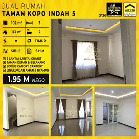 1,95 M DIjual Rumah 2 lantai TKI 5 taman kopo indah 5 lt102m lb113 kt3