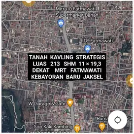 TANAH KAVLING STRATEGIS DEKAT MRT FATMAWATI KEBAYORAN BARU