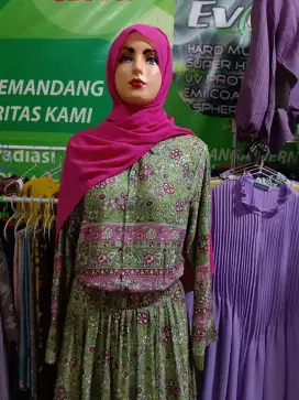 Gamis motif pinggang karet